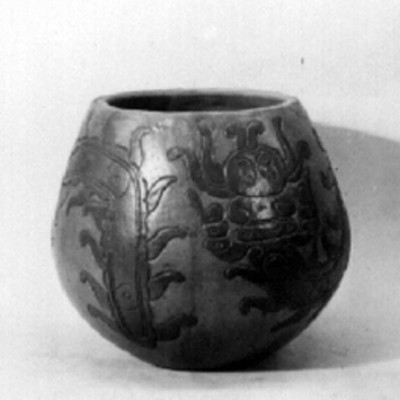 Vaso policromado con decoraciones fitomorfas