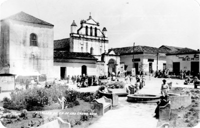 Templo y plaza de San Cristóbla de las Casas, vista panorámica