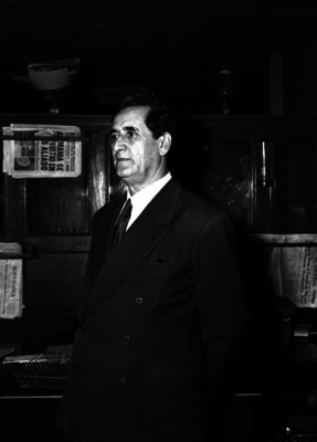 Gregorio López y Fuentes, director del Universal en una oficina, retrato