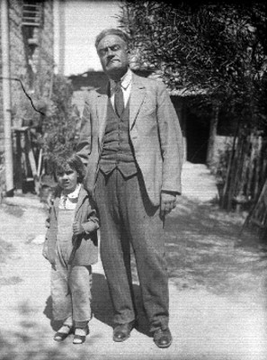 Hombre y niño, retrato