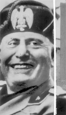Benito Mussolini, militar italiano; retrato de perfil