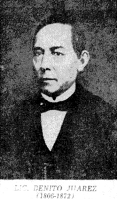 Benito Juarez, retrato, litografia