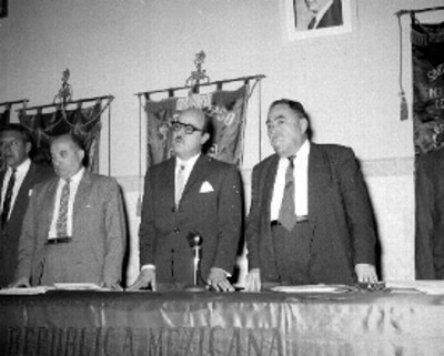 Guillermo Candiani en la inauguración de la Asamblea del sindicato de textiles