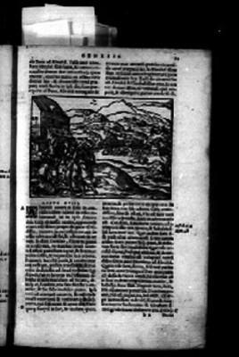 Pasaje bíblico, Génesis, página diecinueve, textos e lustración