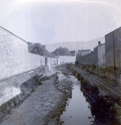 Tramo del Río de las Avenidas durante obras de desazolve