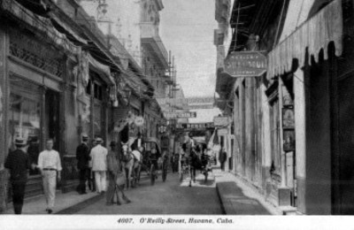 Calle O'Reilly en Habana, Cuba, tarjeta postal