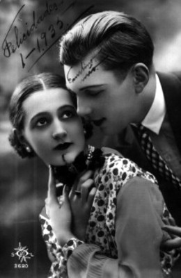 Retrato de pareja, tarjeta postal