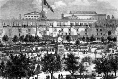 Entrada triunfal de Juárez, dibujo