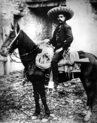 Emiliano Zapata a caballo, retrato