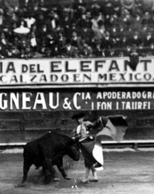 Torero realiza lance de capa
