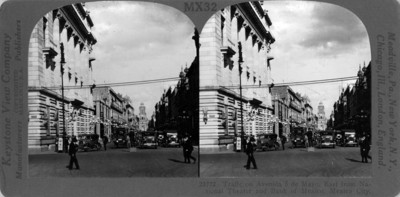 23772 Traffc on Avenida 5 de Mayo. East from National Theater an Bank of México
