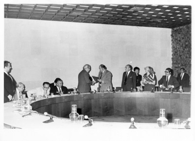 José Gallástegui y Gustavo Ruales Viel en la reunión bilateral México-Ecuador