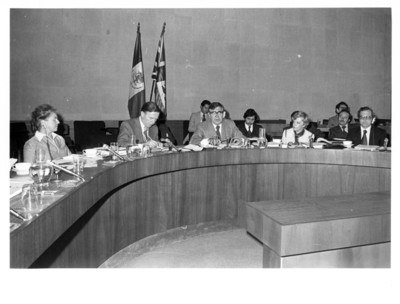 Diplomáticos durante la Reunión Conjunta Económico Industrial México-Gran Bretaña