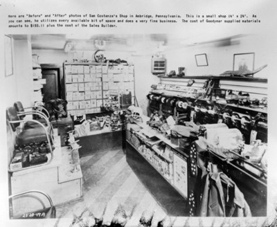 Taller de reparación de calzado, interior