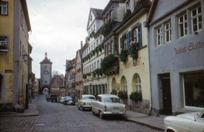 Vista parcial de una calle en Rothenburg