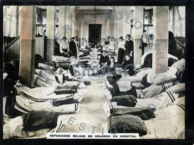 Refugiados belgas en Holanda en el hospital