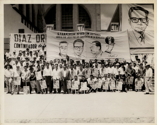 Sección 82 del Sindicato de Trabajadores Electricistas de la República Mexicana apoyan la candidatura de Díaz Ordaz