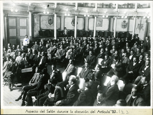 Aspecto del salón durante la discusión del Artículo 123