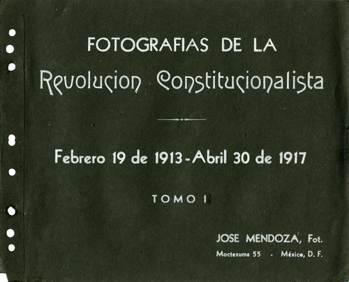 Portada del tomo I de la Revolución Constitucionalista