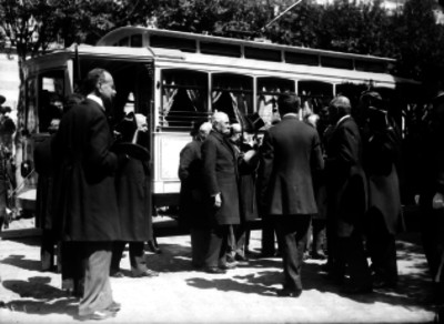 Porfirio Díaz en su arribo a la inauguración de la Exposición Ganadera de San Jacinto