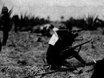 Prácticas militares de los voluntarios de Braniff en los campos de Anzures