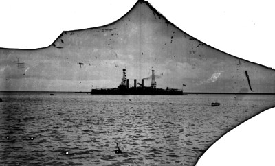 "Acorazado Minessota" anclado en el puerto de Veracruz