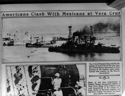 Barcos que participaron en la Invasión Norteamericana, reprografía de publicación