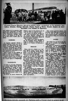 Artículo que señala los sucesos de la revolución huertista en los estados de Guerrero, Guanajuato, Hidalgo y Jalisco, reprografía bibliográfica