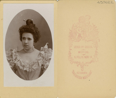 Mujer con collar, retrato, tarjeta de visita