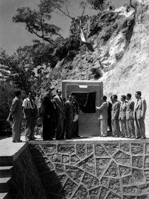 Miguel Alemán inaugurando la presa Santa Rosa, en Nayarit