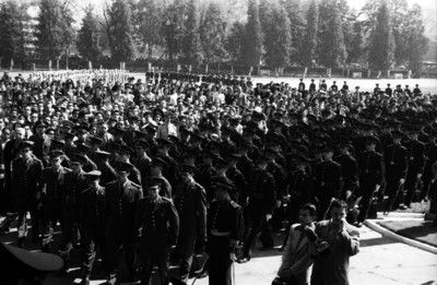Contingente militar durante una cermonia en el Colegio Militar