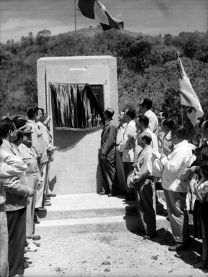 Miguel Alemán Valdés en la inauguración de una presa