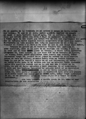 Carta declaratoria de Alberto Gallegos a César Cervantes, sexta página