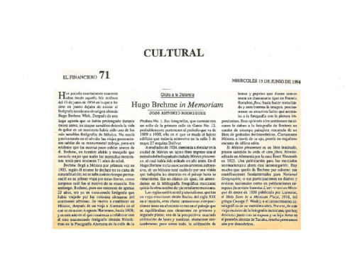 Hugo Brehme in Memoriam