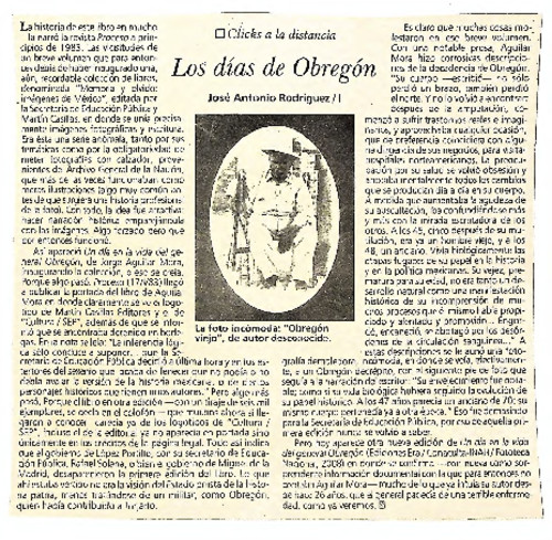 Los días de Obregón/ I