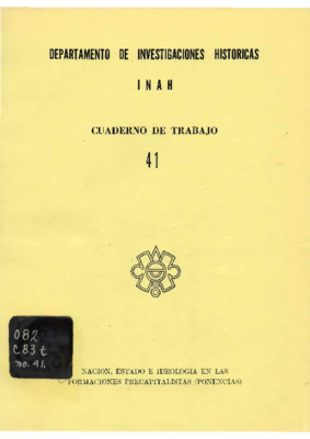 Nación, Estado e Ideología en las formaciones precapitalistas (ponencias)
