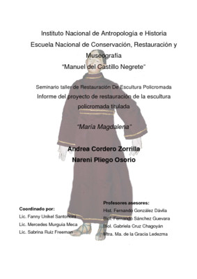 María Magdalena: Informe del proyecto de restauración de escultura policromada 