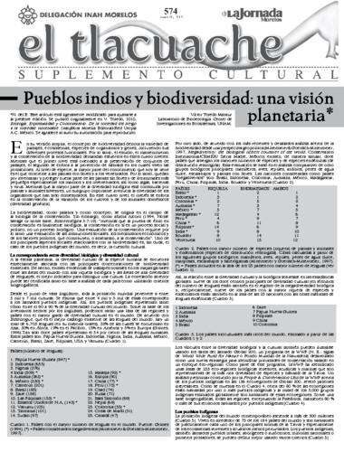 El Tlacuache Núm. 574 (2013)