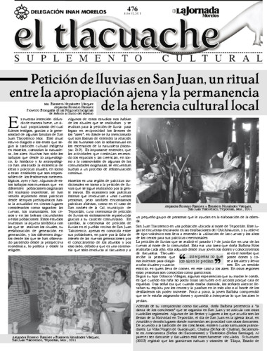 El Tlacuache Núm. 476 (2011)