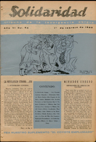 Solidaridad. Tribuna de la Insurgencia Obrera Núm. 82 Primera época (1960) febrero