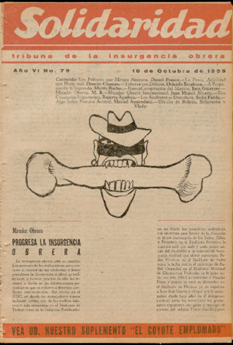 Solidaridad. Tribuna de la Insurgencia Obrera Núm. 79 Primera época (1959) octubre