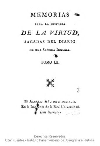 Memorias para la historia de la virtud, sacadas del diario de una señora inglesa