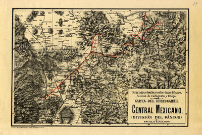 Carta del Ferrocarril Central Mexicano (División del Pánuco)