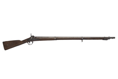 Fusil con llave de percusión y cañón de ánima lisa