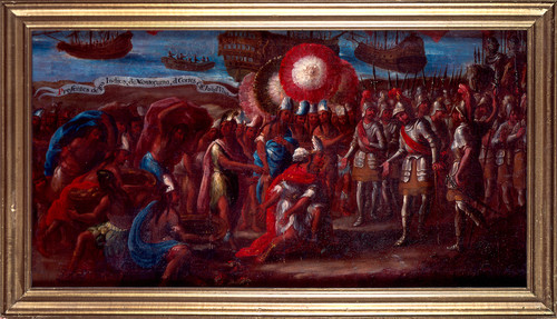 Presentes de los indios de Moctezuma a Hernán Cortés en San Juan de Ulúa