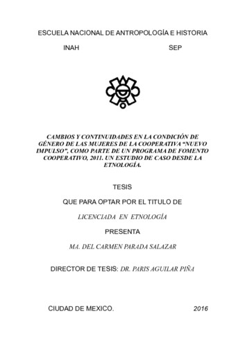 Cambios y continuidades en la condición de género de las mujeres de la cooperativa 