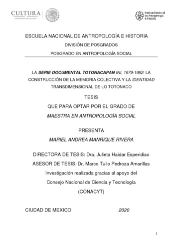 La serie documental Totonacapan Ini, 1979-1982