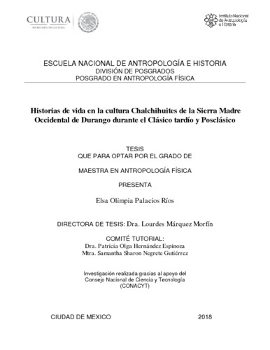 Historias de vida en la cultura chalchihuites de la Sierra Madre Occidental de Durango durante el Clásico tardío y Posclásico