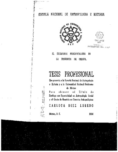 El excedente precapitalista en la provincia de Chiapa