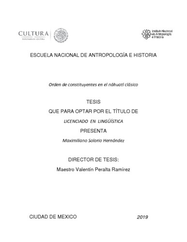Orden de constituyentes en el nahuatl clásico